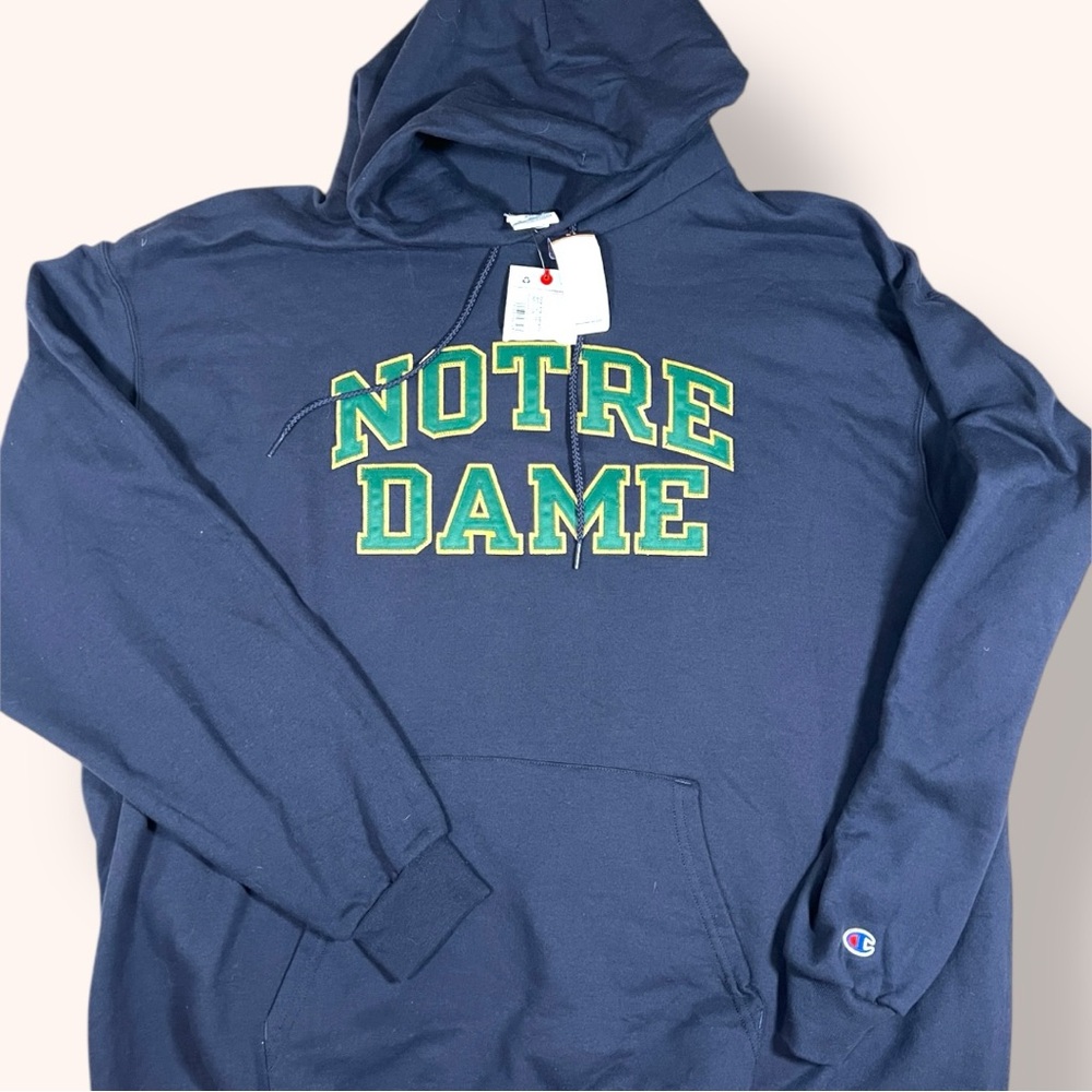 Notre Dame Navy Blue Hoodie, Men’s 3XL - Picture 3 of 5